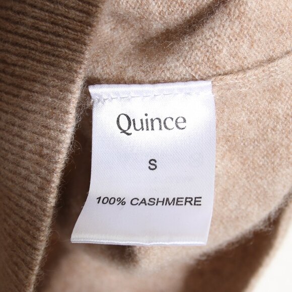 Quince 100% Mongolian Cashmere Full-Zip Hoodie Sweater Oatmeal Tan Size Small - Picture 16 of 16
